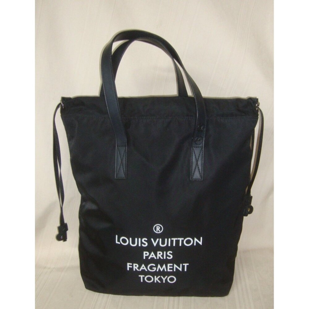 Louis Vuitton × Fragment Design Monogram Macassar Cabas Black Leather Tote